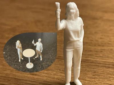 Little Woman with Champagne Flute