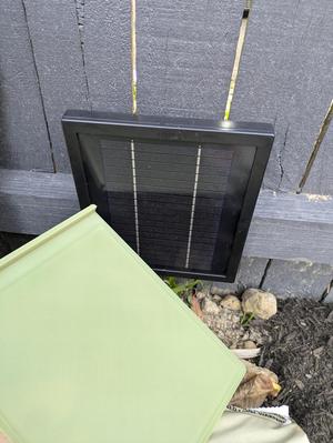 Solar water fountain solar panel blocker