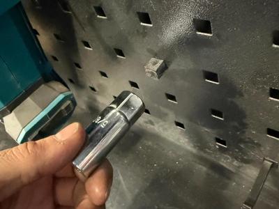 Güde square pegboard tool holder for 3/8 inch sockets