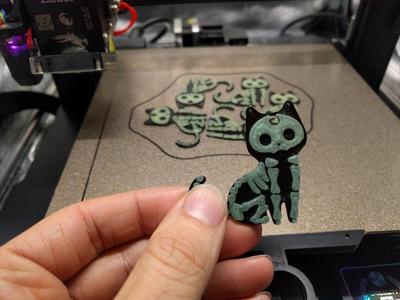 Skeleton Gato (Cat) Keychain for Dia De Los Muertos!