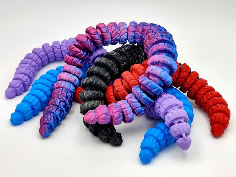 Wormy, the Print-in-Place Articulated Worm Toy