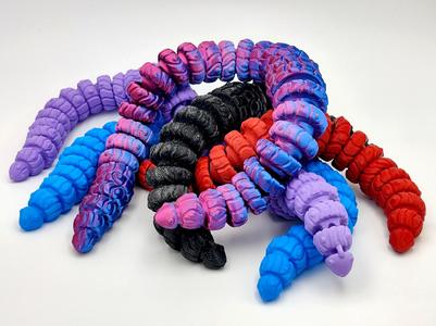 Wormy, the Print-in-Place Articulated Worm Toy