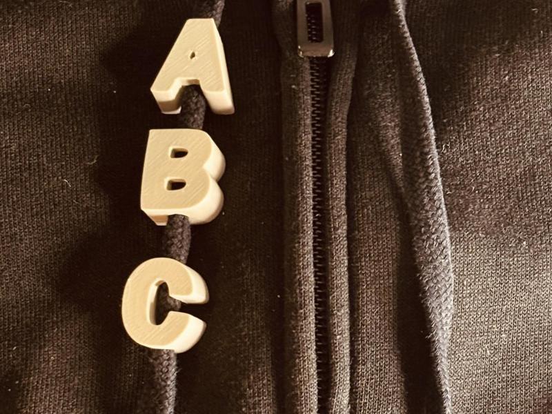 Alphabet Drawstring Charms 