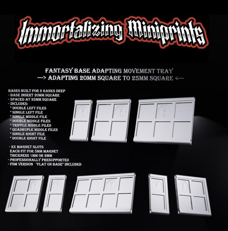 Base Adapting Movement Tray 20mm to 25mm-files 2 ranks deep