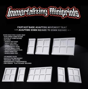 Base Adapting Movement Tray 20mm to 25mm-files 2 ranks deep
