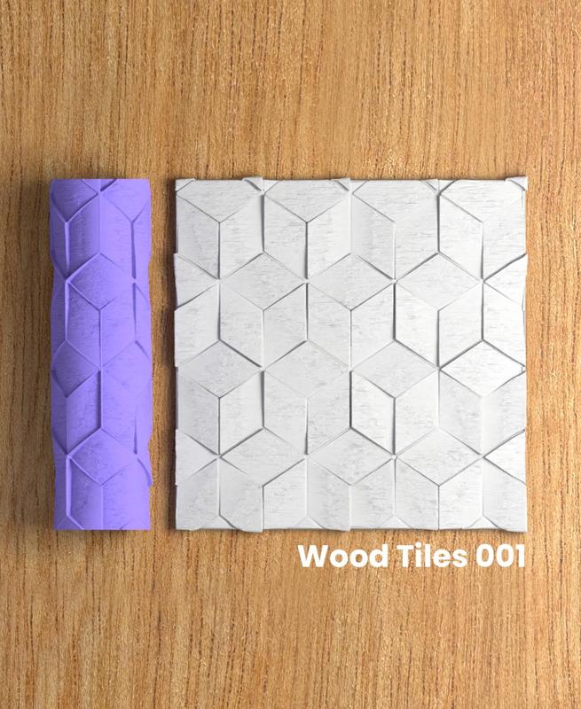 Collection Green | Wood Tiles 001 | Polymer Clay Seamless Texture Roller