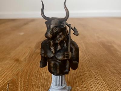 Minotaur Bust - Mythical Desktop Sculpture