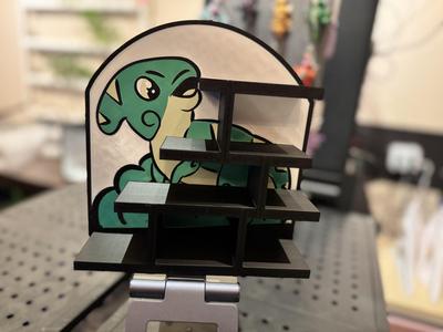 1 color Parasaur mini fig shelf.3mf