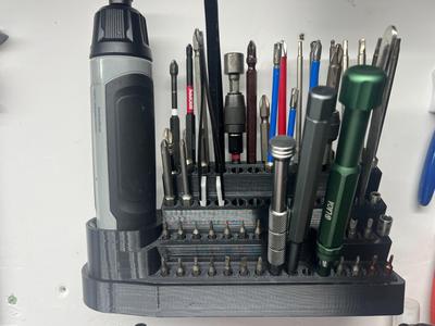 Electric screwdriver + 6.35 + 4MM bit holder, wall-mountable and desktop-mountable