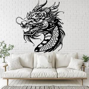 Dragon Head Tattoo Style 2D Wall Art/Window Art - Digital STL & SVG Files for 3D Printing and Laser 