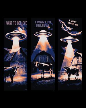 Aliens exist or no?   Only the Cows know for sure - Set of Bookmarks