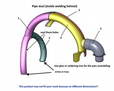 Welding helmet duct