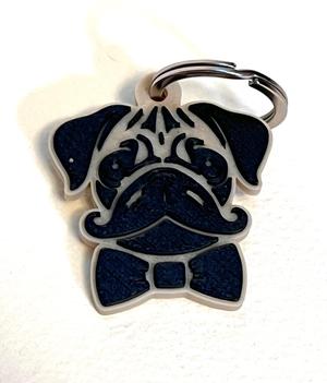 The Gentleman Pug Keychain