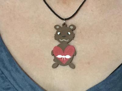 Teddy Bear Heart Pendant -Sumayah