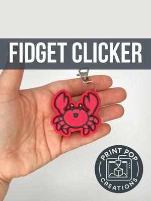 Crab Fidget Clicker Keychain- Print Pop Creations