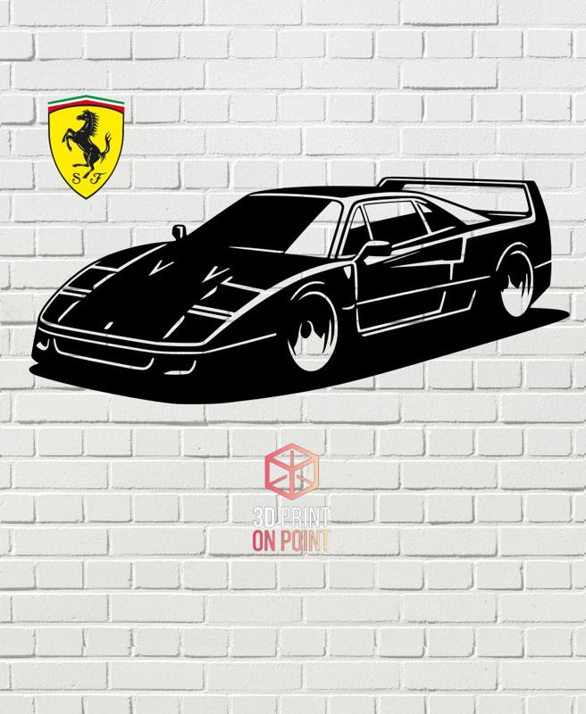 FERRARI F40 - 2D WALL ART #4