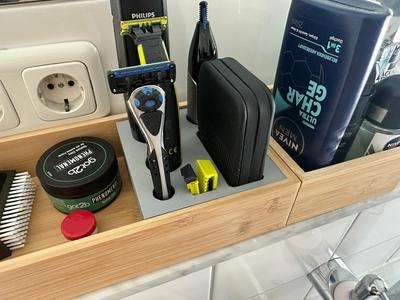 shaver organizer for IKEA Bambus box
