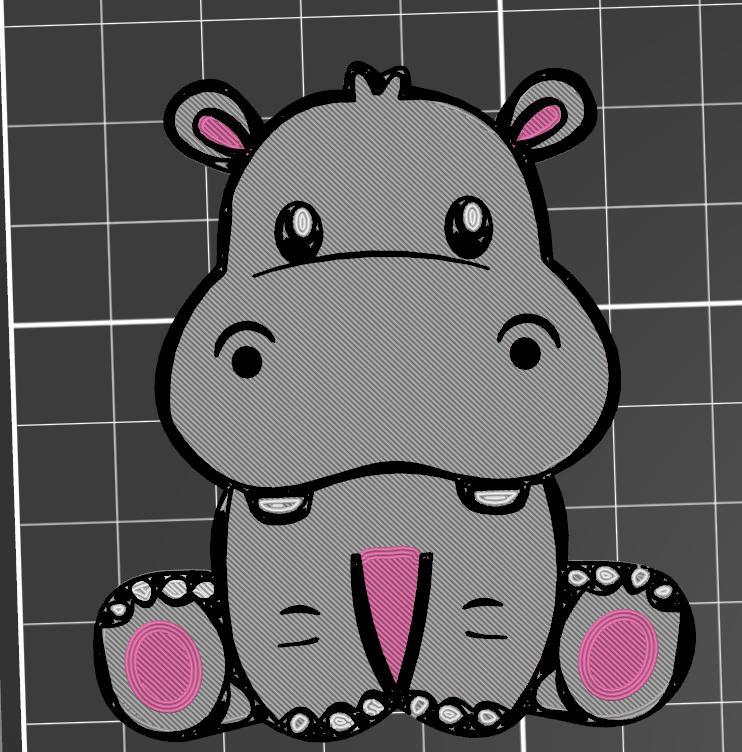 Hrošík magnetka barevné bez nutnosti MMU (Hippo magnet without MMU)