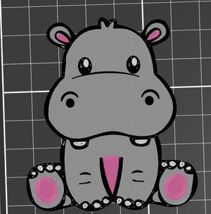 Hrošík magnetka barevné bez nutnosti MMU (Hippo magnet without MMU)