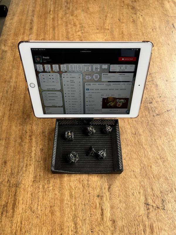 Honeycomb dice tray with OPTIONAL phone stand