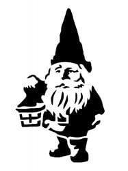 Gnome Holding Lantern Stencil