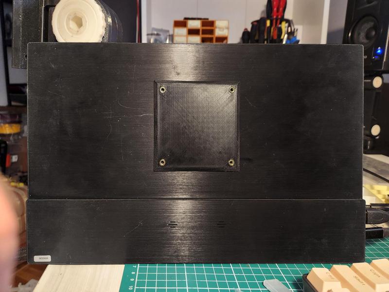 Vesa 75x75 with hot melt brass insert nuts