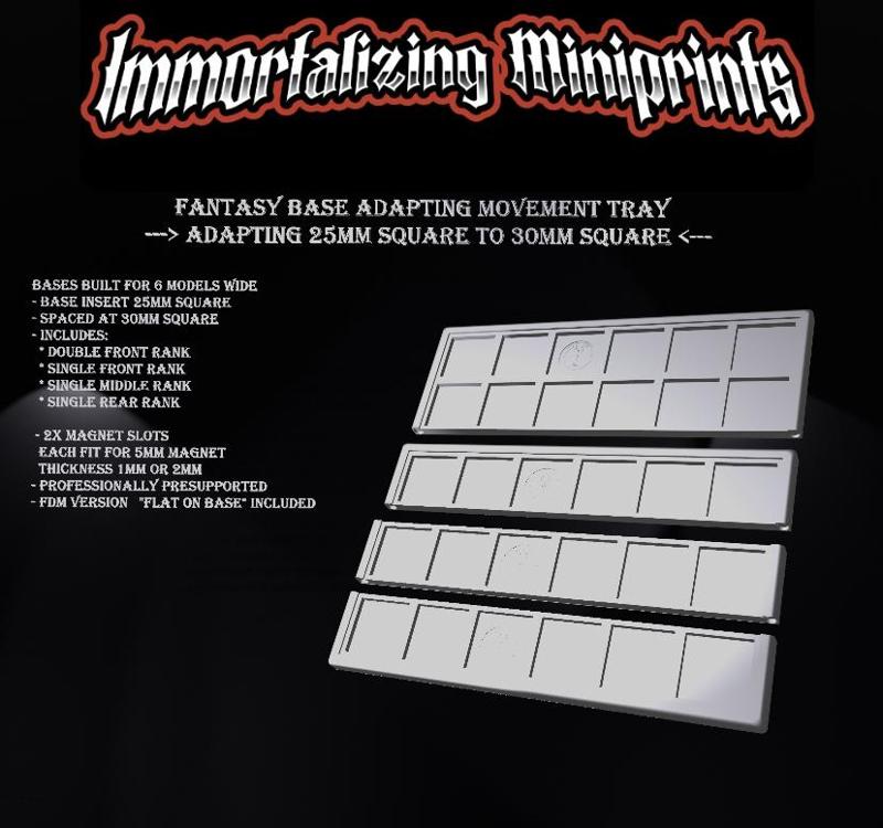 Base Adapting Movement Tray 25mm to 30mm 6 models wide