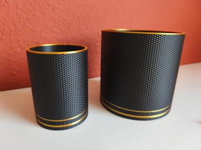 Two-Tone Elegance: Pot with Gilded Details