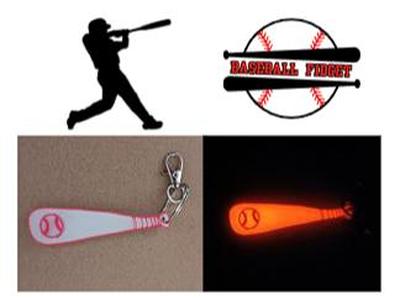 BASEBALL BAT -- SPINNING BALL -- FIDGET -- KEYRING