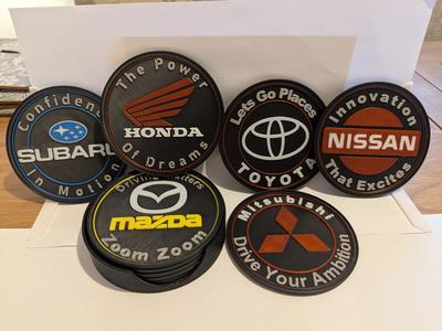 Car Logo Stackable Coaster Set - Japanese Edition