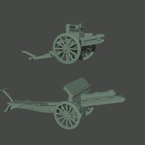 6-15mm German Great War Artillery: 7.7cm FK 96 & 15cm sFH 13 WWI-DE-5