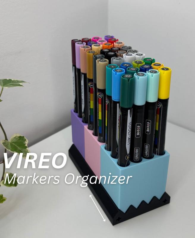 Modular Markers Organizer - Customizable 3D-Printed Pen Holder and Desk Organizer