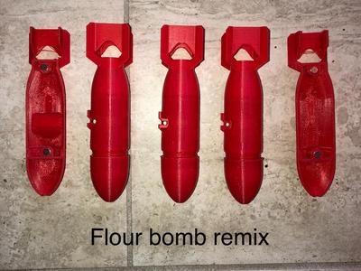 Flour bomb for bomb drop