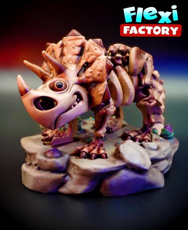 Flexi Factory Skeleton Triceratops with Stand and 3MF Included!