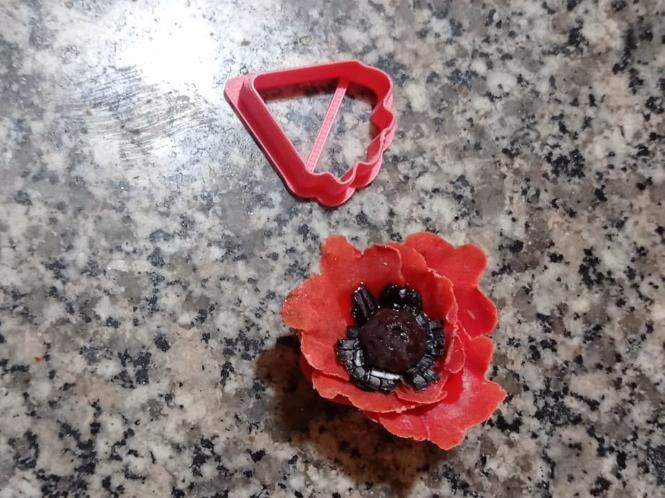 poppy petal cookie cutter flower sugar paste mold