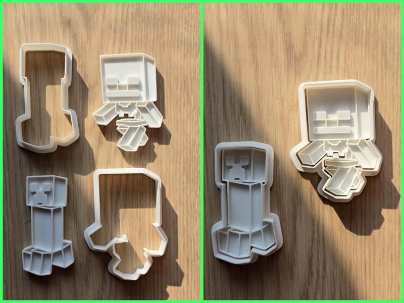 Minecraft Creeper Skeleton Cookie Cutter Playdoh