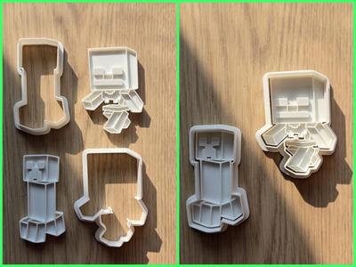 Minecraft Creeper Skeleton Cookie Cutter Playdoh