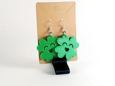Smiley Shamrock Dangle Earrings