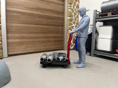 trolley for diorama garage 1:10 & 1:18