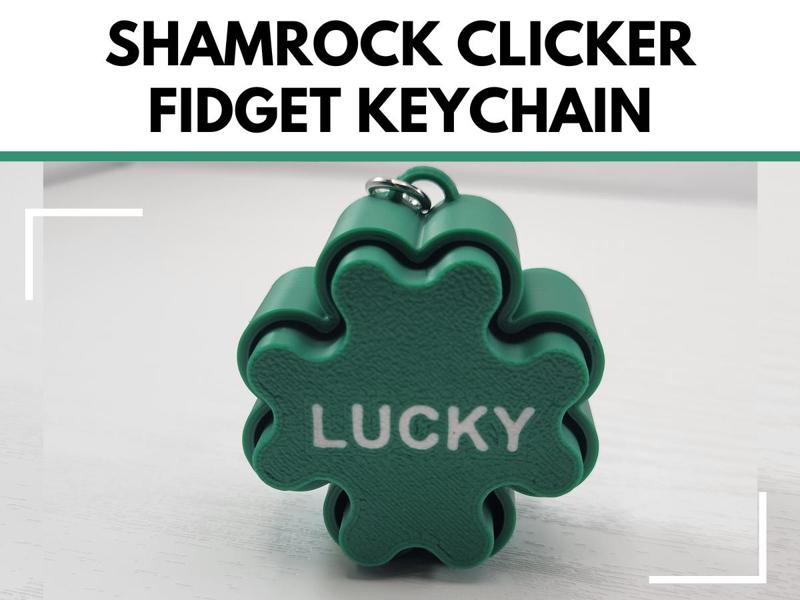 Shamrock Mini Clicker Keychain St Patrick's Day