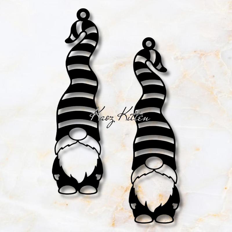 garden gnome earrings and gnomes wall art