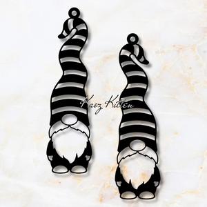 garden gnome earrings and gnomes wall art