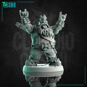 (0193) Male dwarf bard rocker with guitar