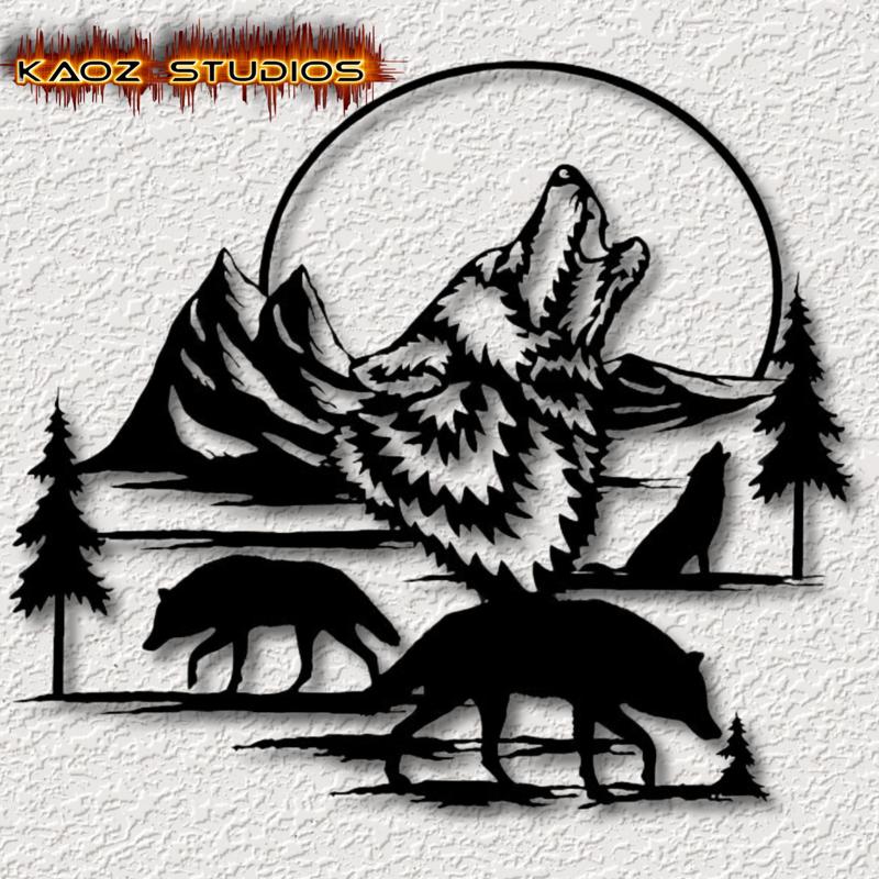 howling wolf wall art wolves wall decor nature scene wall decoration