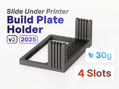 [4 Slots] Build Plate Holder (Slide Under Printer)