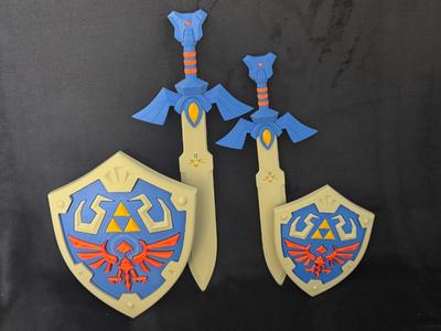 Zelda Hylian Shield & Master Sword With Wall Mount