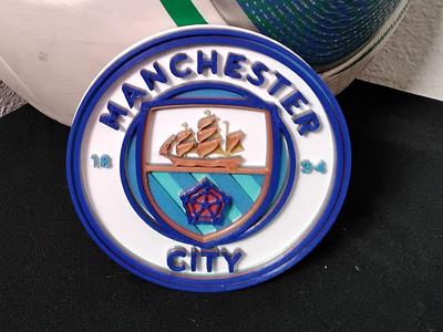 Convex Manchester City FC coaster or plaque