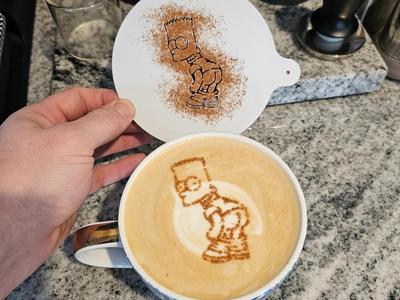 Perfect Bart Simpson Moon Latte Art Stencil