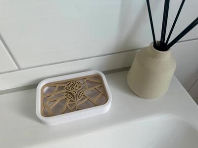 Soap Dish with Carnation Insert Flower Soap