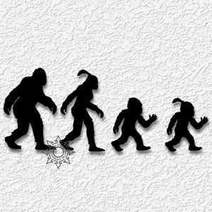 Sasquatch Family wall art Big Foot decor yeti decoration